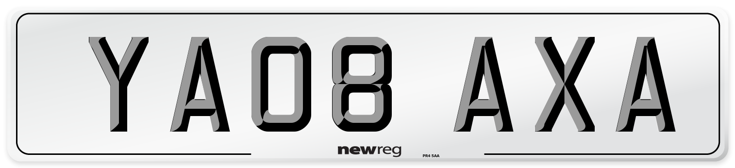 YA08 AXA Number Plate from New Reg